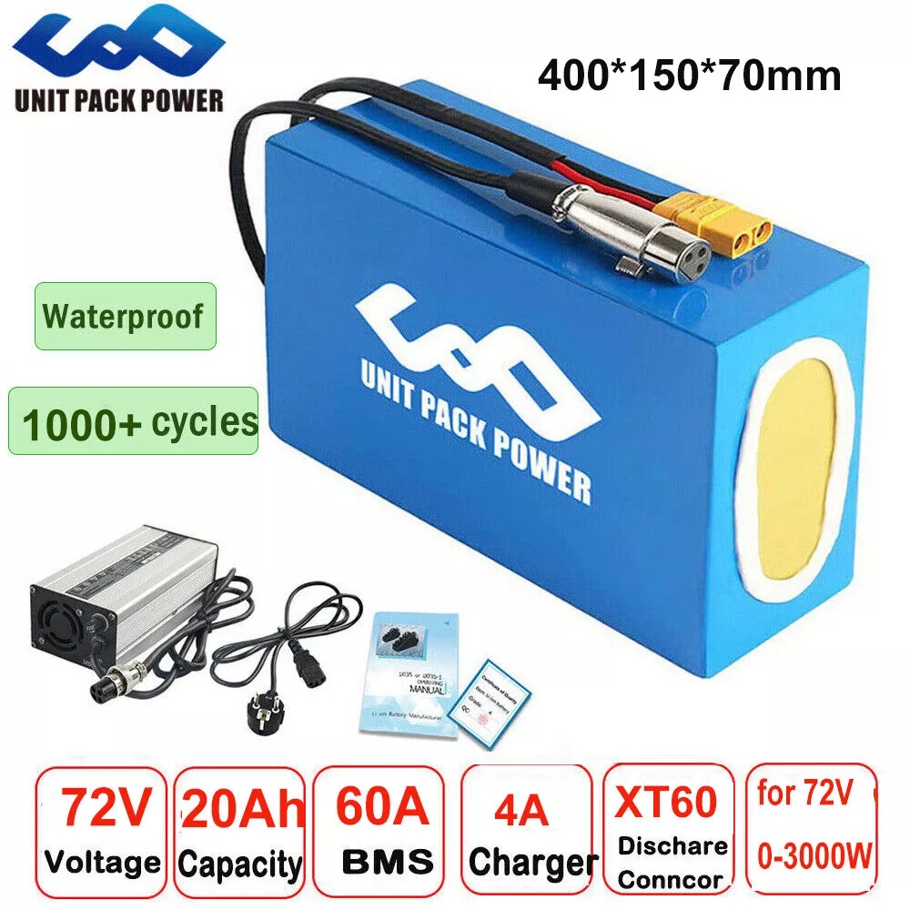Electric Bicycle Battery 72V 30Ah - Batteria per E-bike 72V 40AH, Pacco